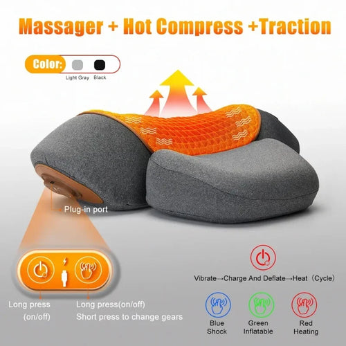 Coussin Cervical Chauffant Massage & Étirement